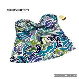 NWT strapless Sonoma  tankini swim top size 16